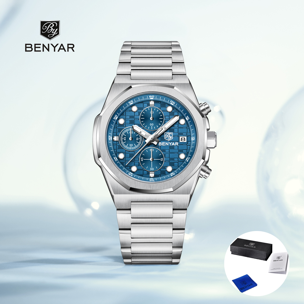 Luxury Watch Hand - นาฬิกาข้อมือผู้ชาย BENYAR รุ่นใหม่ปี 2025 นาฬิกาควอตซ์สุดหรู นาฬิกาโครโนกราฟสำหรับผู้ชาย