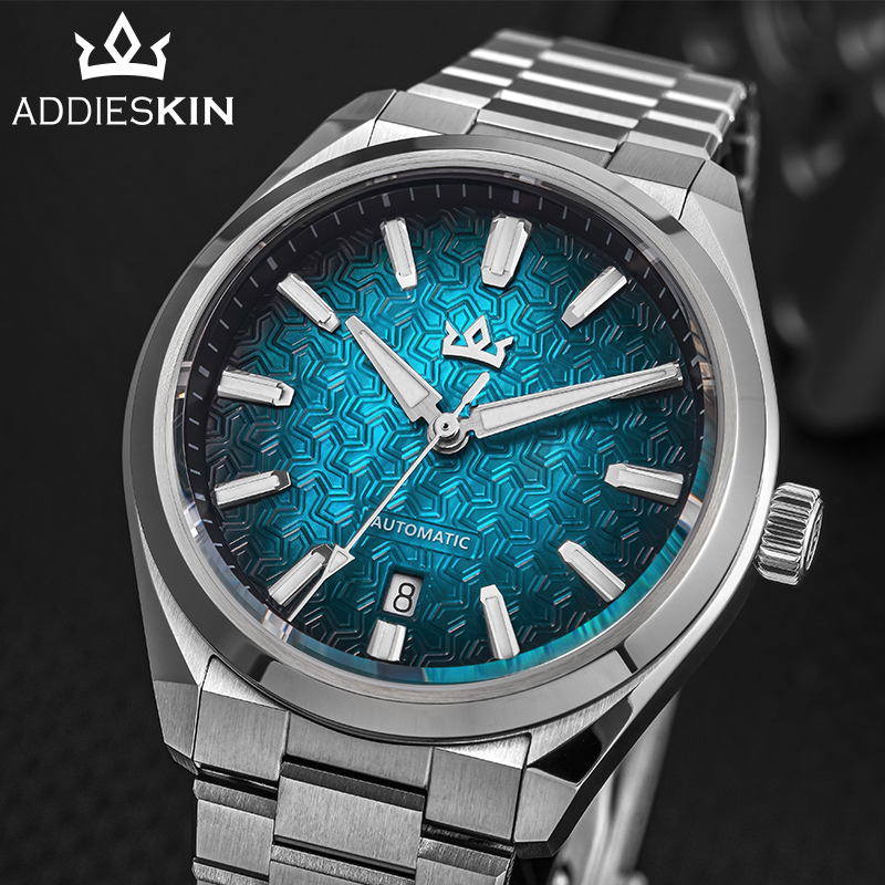 Exhibition Caseback - ADDIESDIVE K014 นาฬิกาอัตโนมัติสำหรับผู้ชาย ระบบกลไก ST2130 กระจกแซฟไฟร์