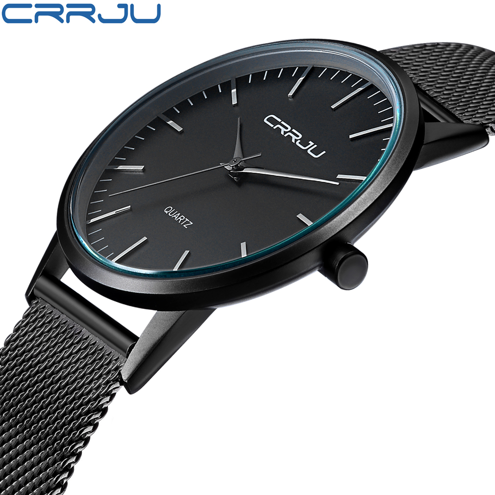 Luxury Watch In Japan - CRRJU นาฬิกายอดนิยมผู้ชายแบรนด์หรู Casual สแตนเลสกีฬานาฬิกาญี่ปุ่นควอตซ์นาฬิกาข้อมือ Unisex สําหรับชายนาฬิกาทหาร