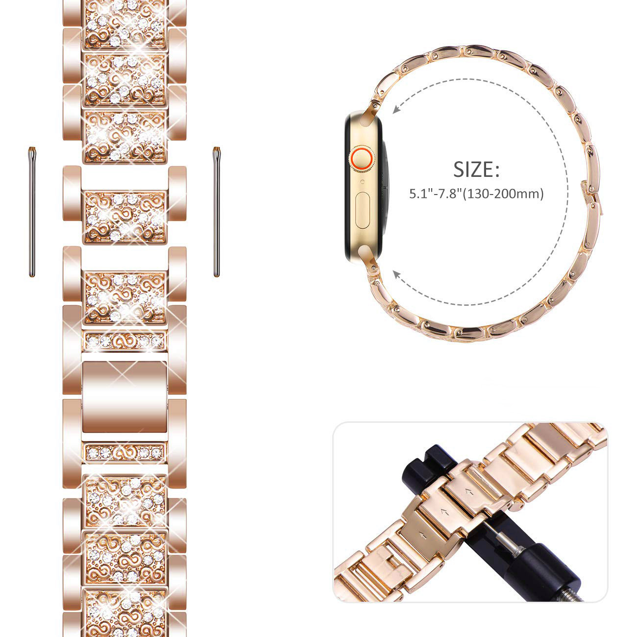 เคส + สายแวววาวสำหรับสายคาด Ap - Luxury Watch Apple บทวิจารณ์และราคา
