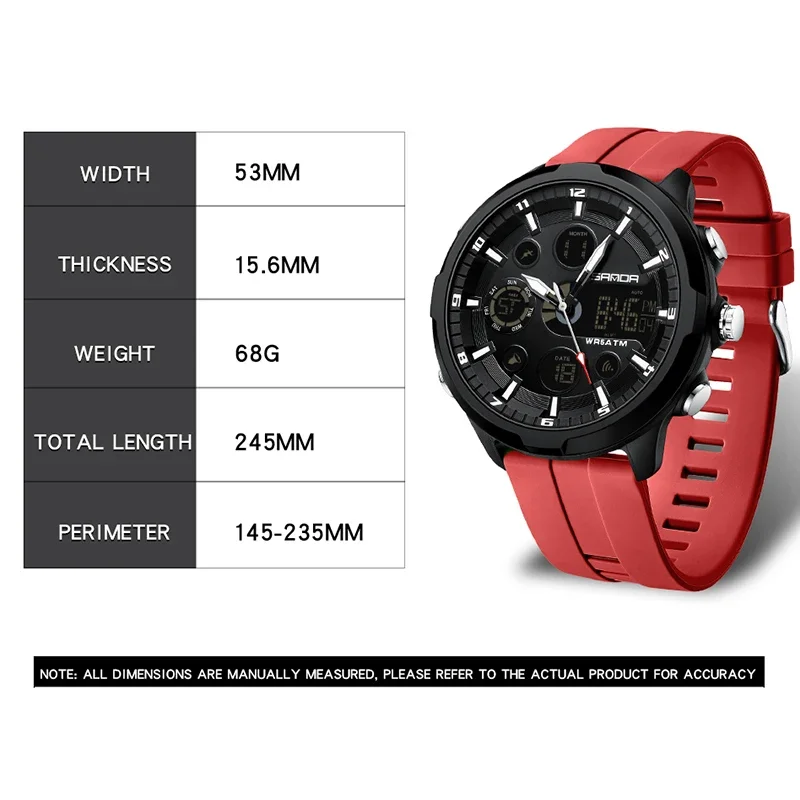 SANDA 9053 50M นาฬิกาข้อมือควอ - Luxury Watch G Shock บทวิจารณ์และราคา