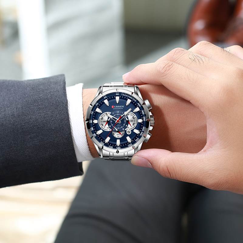 CURREN นาฬิกาข้อมือผู้ชายกันน้ - Luxury Watch Apple บทวิจารณ์และราคา
