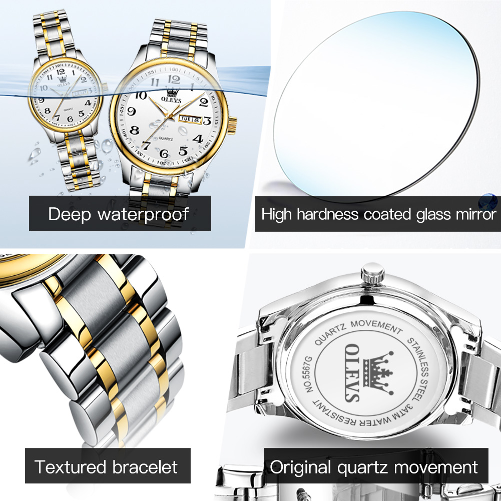 OLEVS ใหม่แฟชั่นคู่นาฬิกาสําหร - Luxury Watch Market บทวิจารณ์และราคา