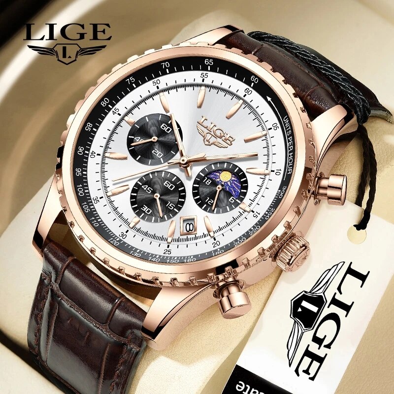 นาฬิกาผู้ชายใหม่แบรนด์หรู Lige - Luxury Watch Low Price บทวิจารณ์และราคา