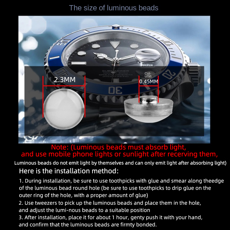 2.3x0.45 มม.Luminous pip สําหร - Luxury Watch Online บทวิจารณ์และราคา