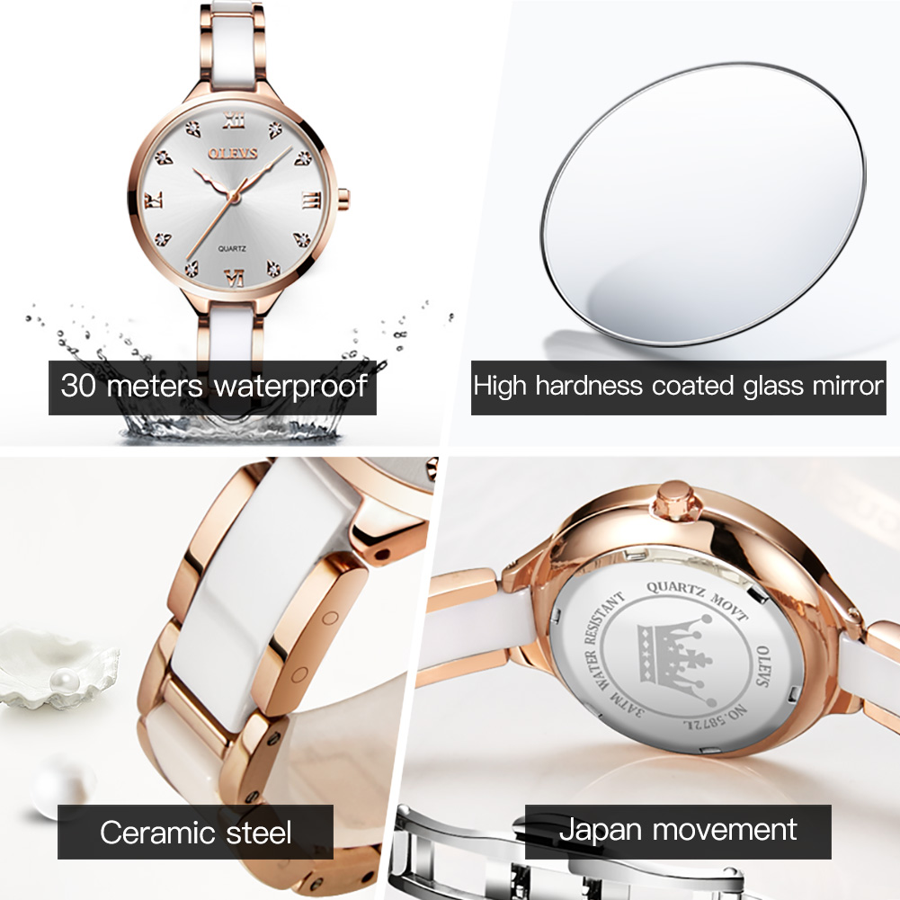 OLEVS เซรามิคนาฬิกาผู้หญิงหรูห - Luxury Watch In Japan บทวิจารณ์และราคา