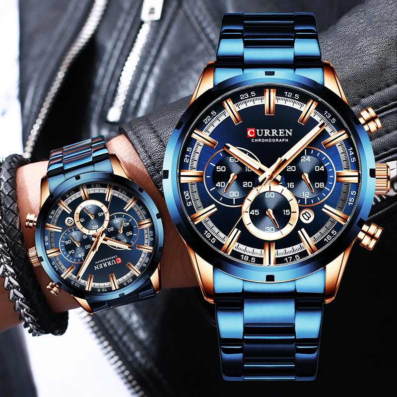 Curren นาฬิกาข้อมือผู้ชายสีน้ำ - Luxury Watch Apple บทวิจารณ์และราคา